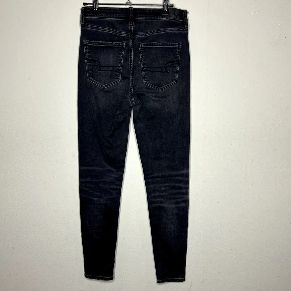 American Eagle Super Hi-Rise Jegging Women 4 Black Ne(x)t Level Stretch Jeans